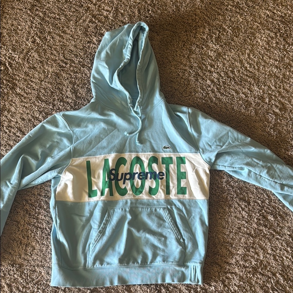 Lacoste x Supreme Light Blue Hoodie